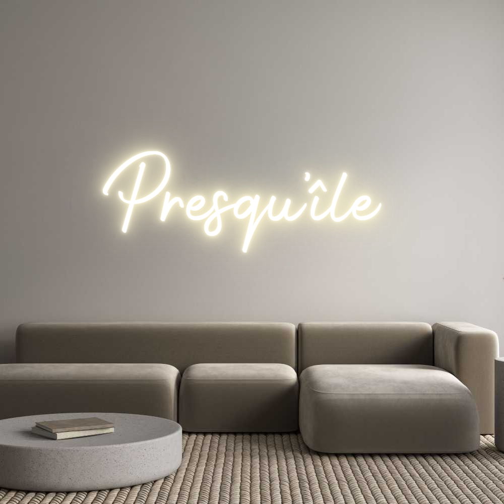 Enseigne LED néon personnalisée : Presqu'île - Neonific