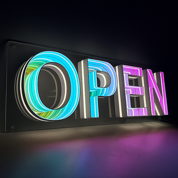 Open Sign (Infinity Mirror Channel Letters)