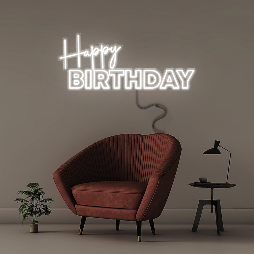 Happy Birthday - Neonific - LED Neon Signs - 30" (76cm) - Cool White