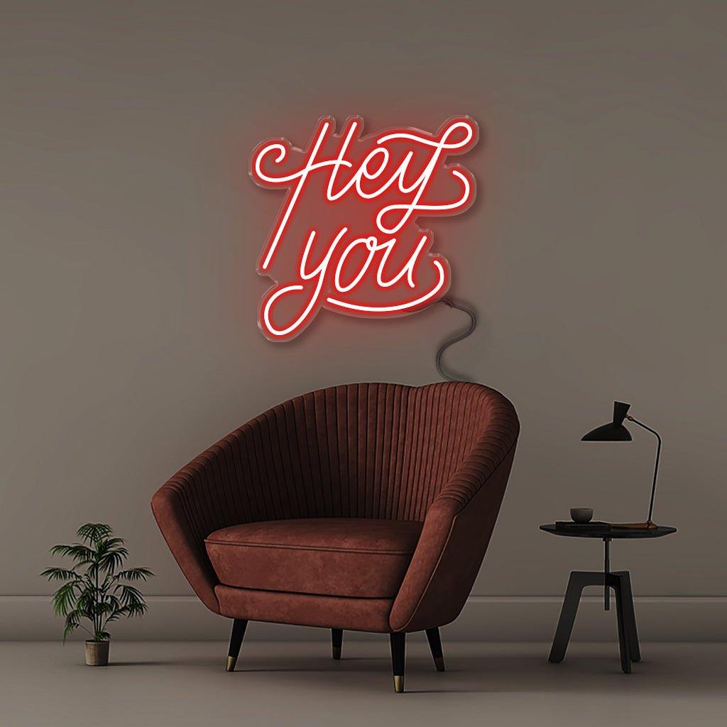 Hey You! - Neonific - LED Neon Signs - 18" (46cm) - Red