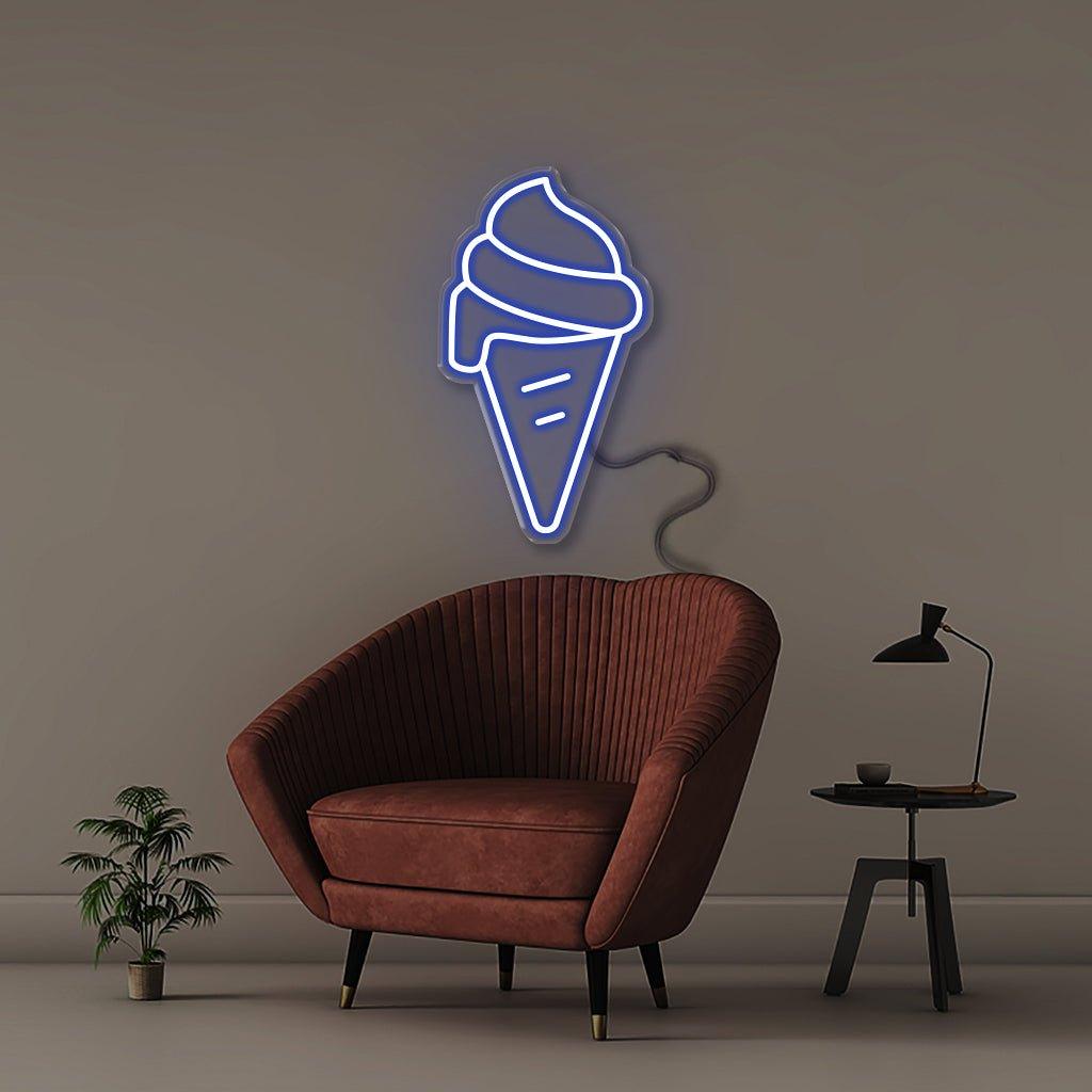 Ice Cream Cone - Neonific - LED Neon Signs - 50 CM - Blue