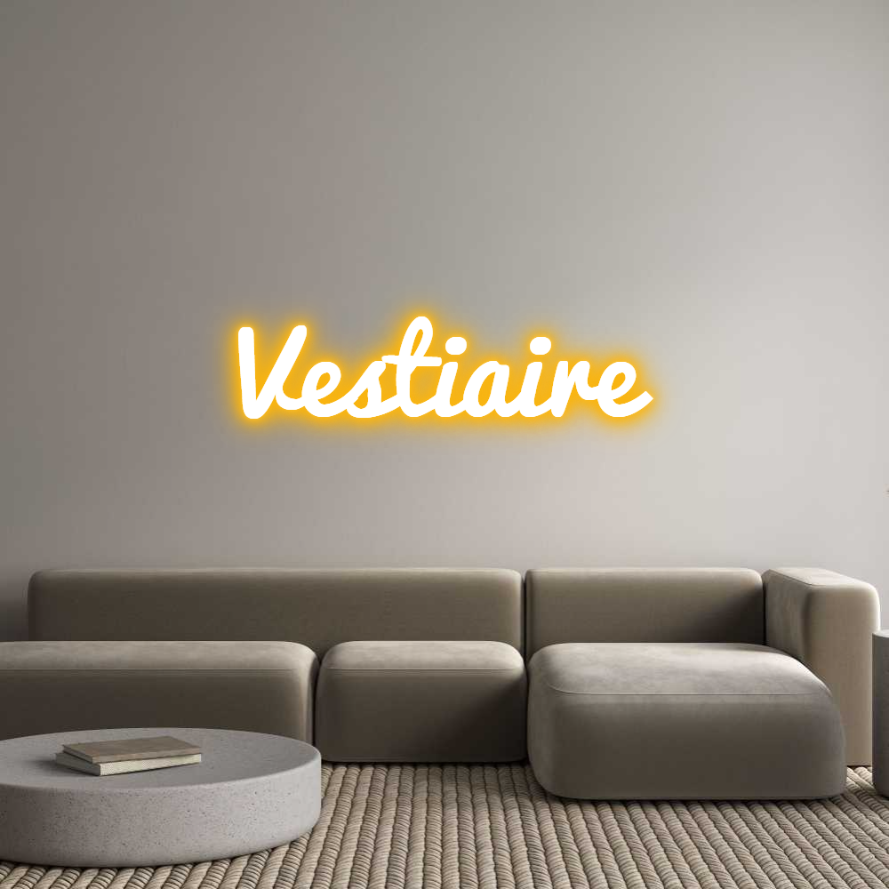 Enseigne LED néon personnalisée : Vestiaire