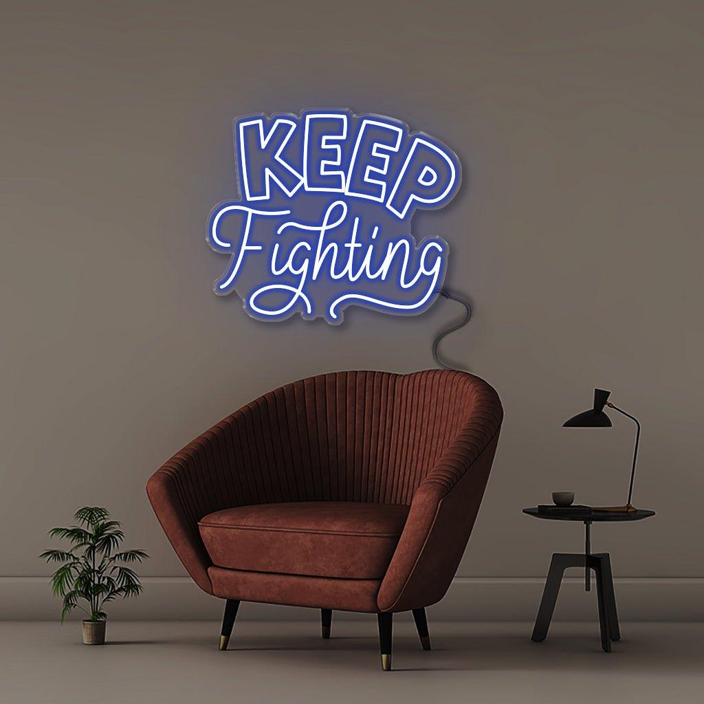 Keep Fighting - Neonific - LED Neon Signs - 50 CM - Blue