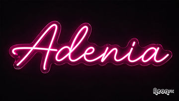 Custom LED neon sign "Adenia"| Indoor | 48" x 15"| Pink | Clear Backing | 2m (6.5ft ) Cable