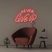 Never Give Up - Neonific - LED Neon Signs - 50 CM - Blue