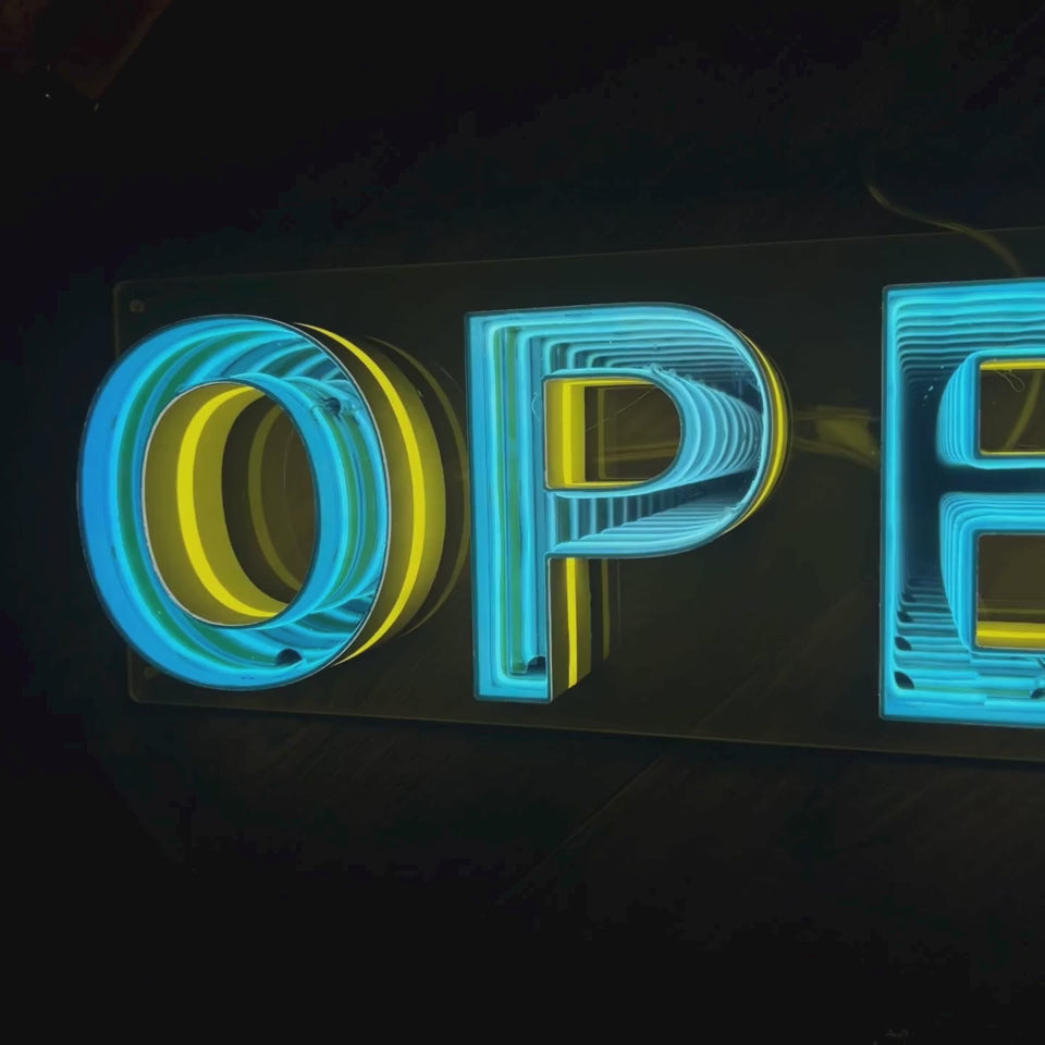 Open Sign (Infinity Mirror Channel Letters)