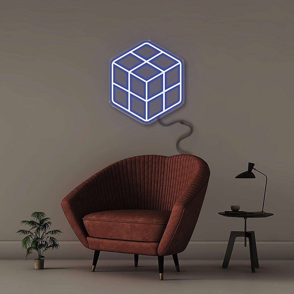 Rubix Cube - Neonific - LED Neon Signs - 50 CM - Blue