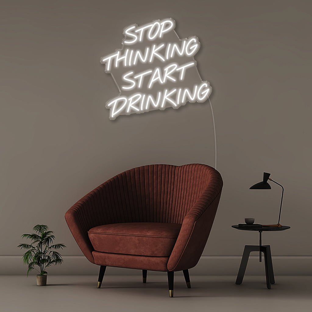 Stop thinking start drinking - Neonific - LED Neon Signs - 24" (61cm) -