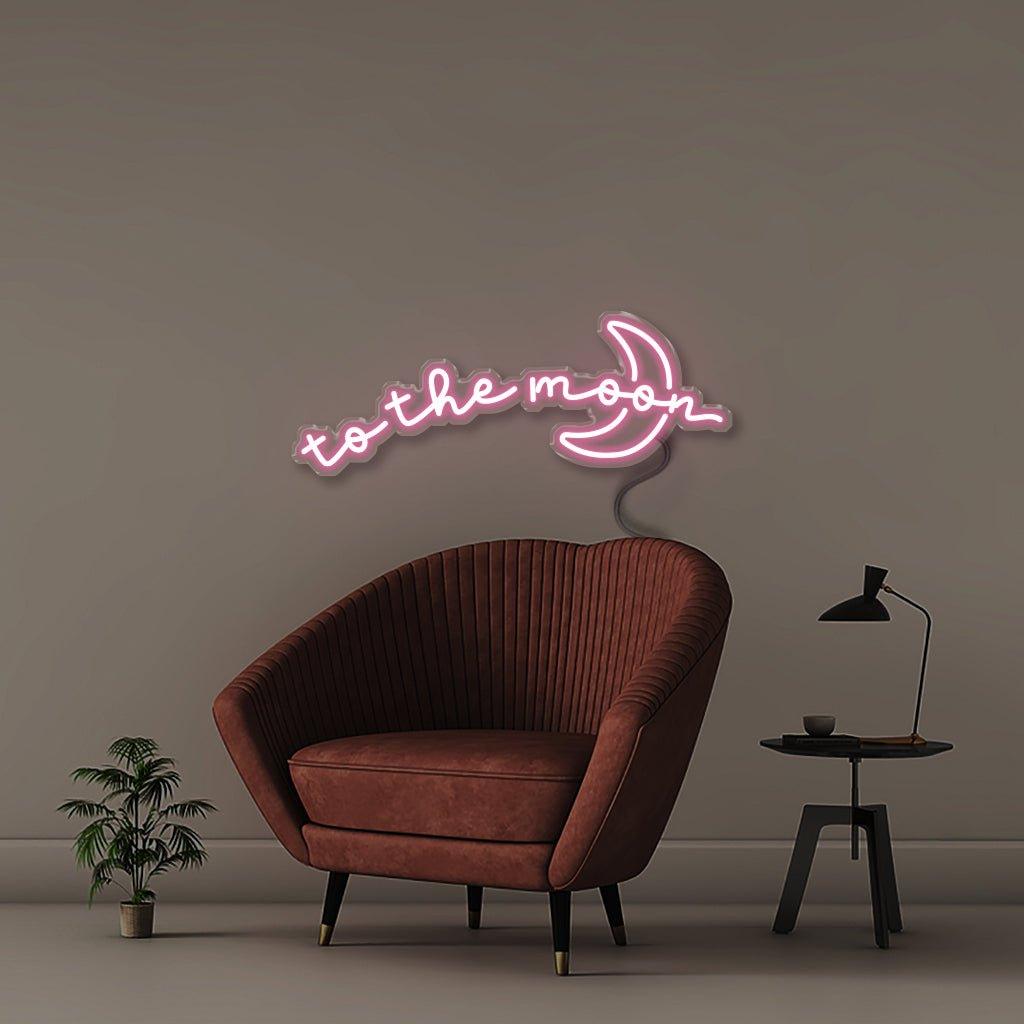 To the moon - Neonific - LED Neon Signs - 18" (46cm) - Light Pink