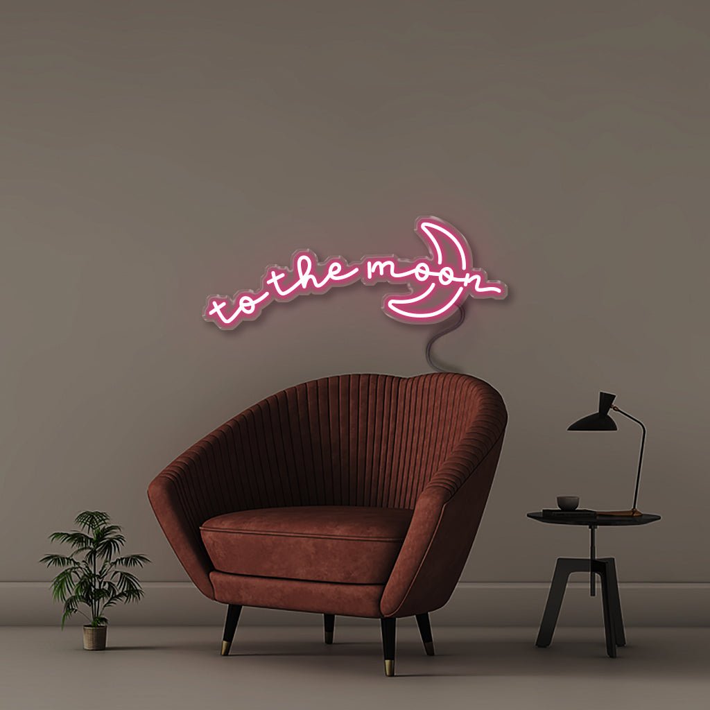 To the moon - Neonific - LED Neon Signs - 18" (46cm) - Pink