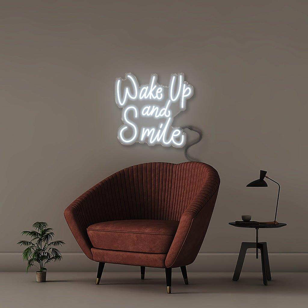 Wake Up and Smile - Neonific - LED Neon Signs - 24" (61cm) - Cool White