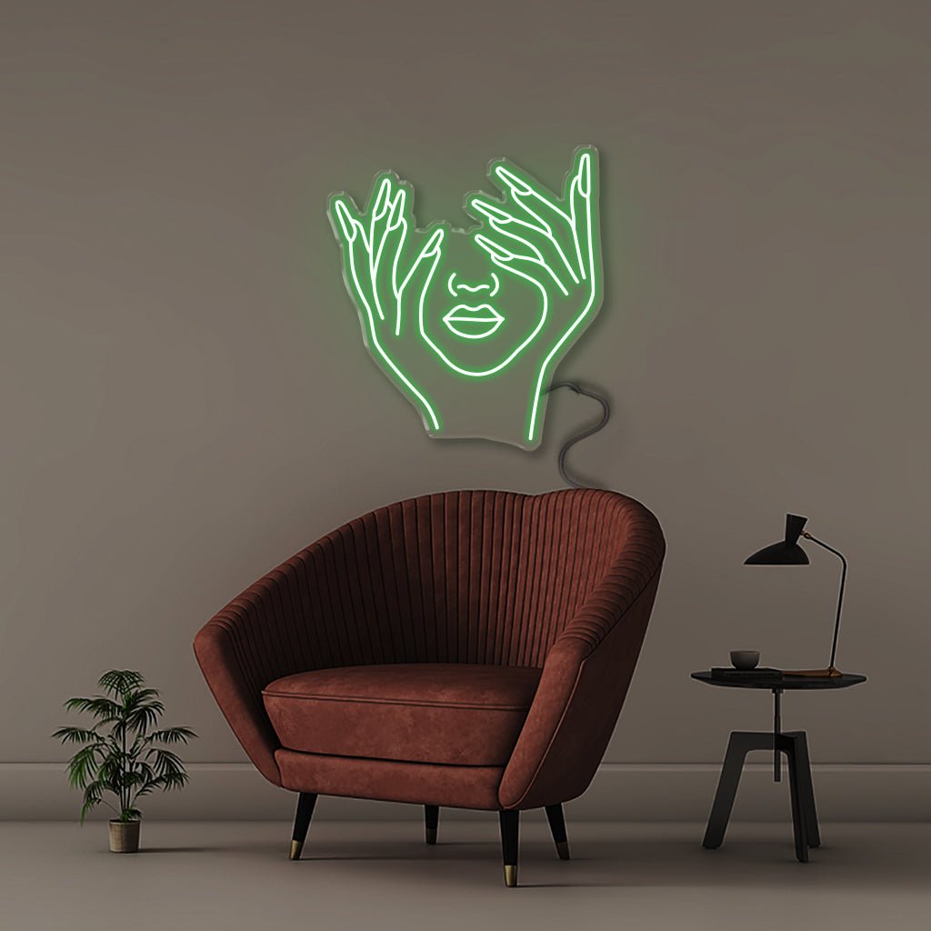 Woman Face - Neonific - LED Neon Signs - 24" (61cm) - Green