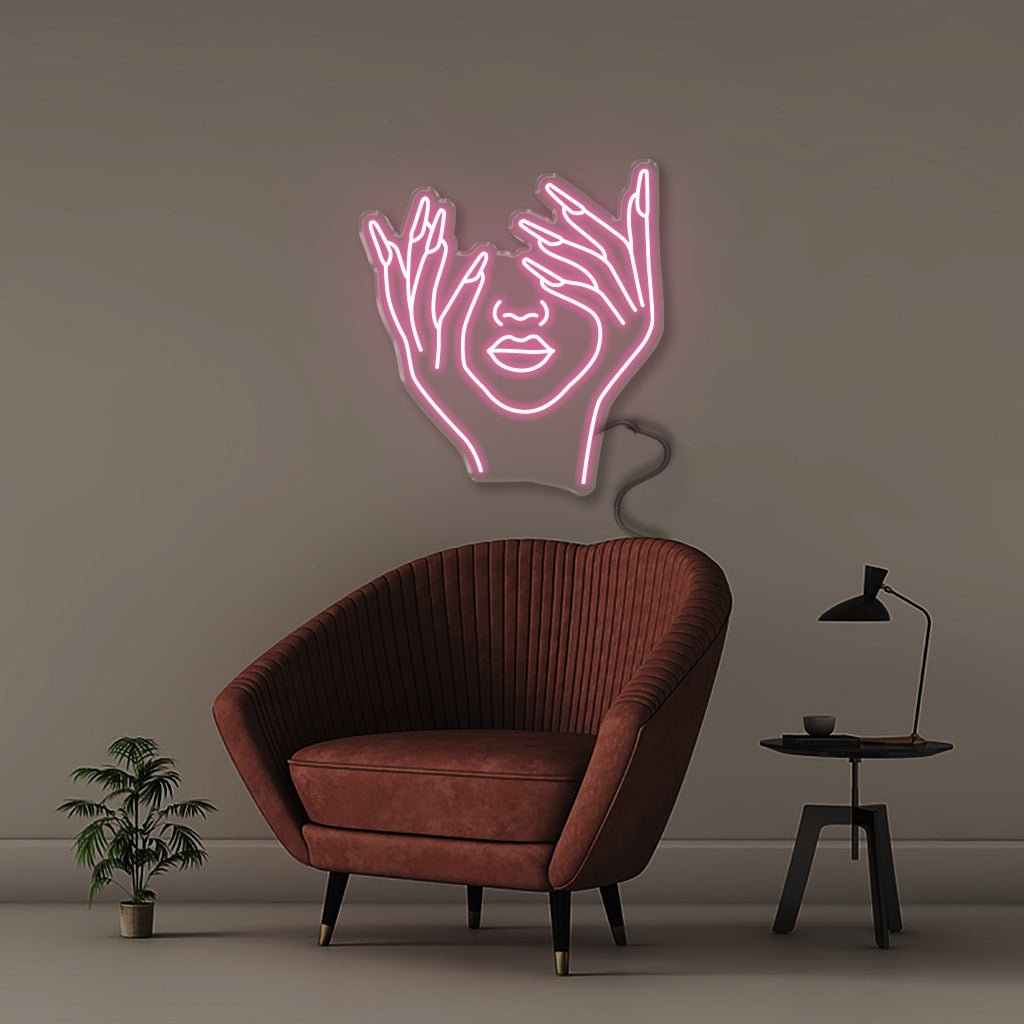 Woman Face - Neonific - LED Neon Signs - 24" (61cm) - Light Pink