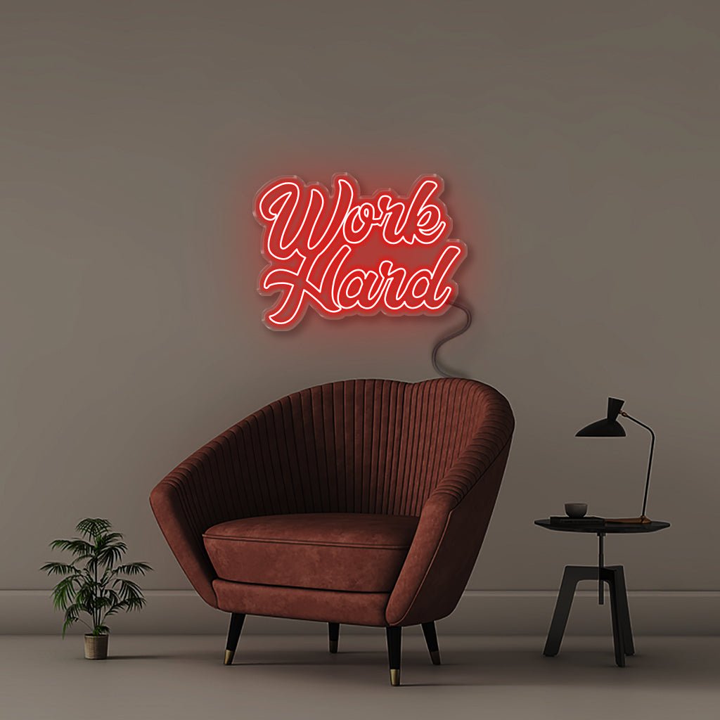 Work Hard - Neonific - LED Neon Signs - 30" (76cm) - Blue
