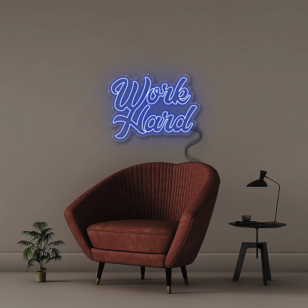 Work Hard - Neonific - LED Neon Signs - 30" (76cm) - Blue