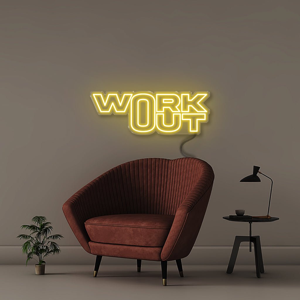 Work Out - Neonific - LED Neon Signs - 18" (46cm) - Yellow