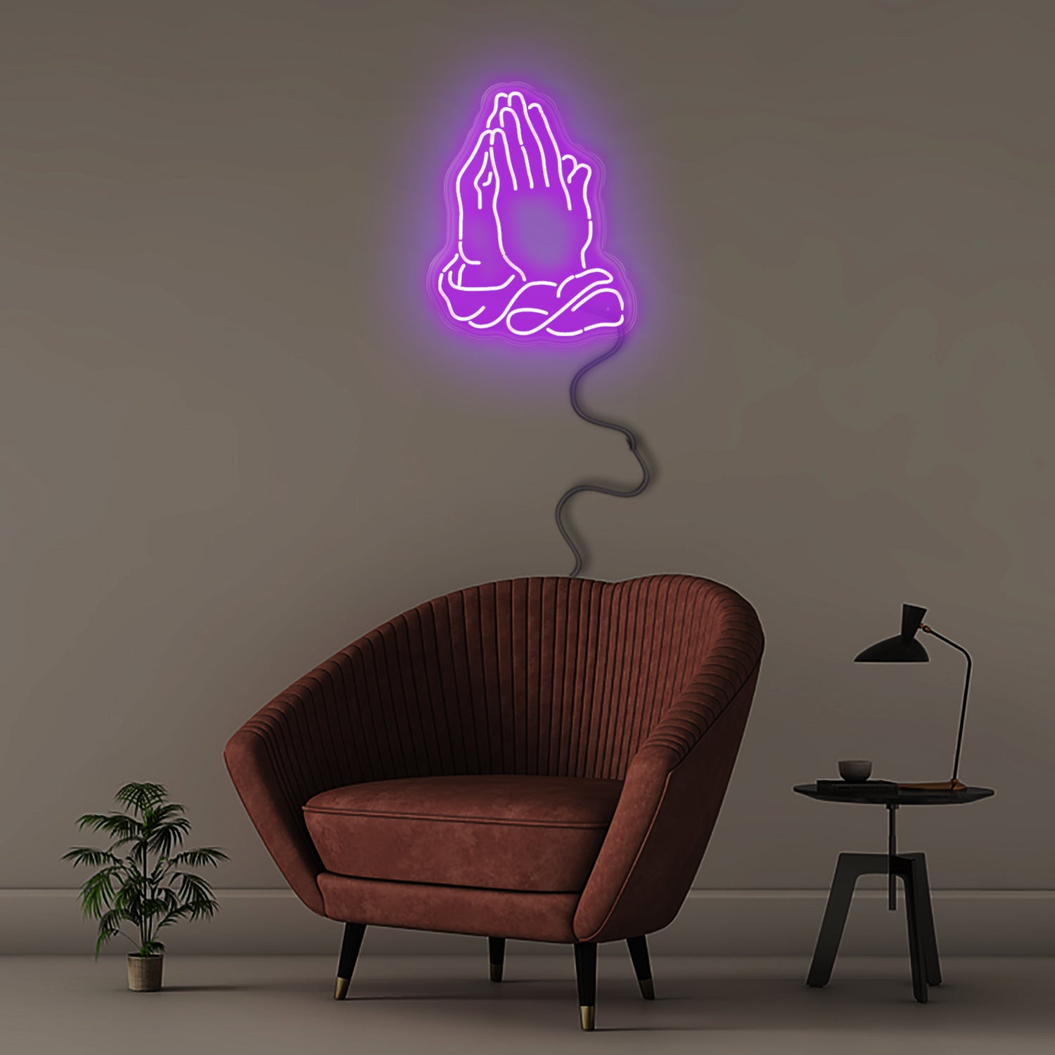 Praying Hands - Neonific - LED Neon Signs - 60cm - White