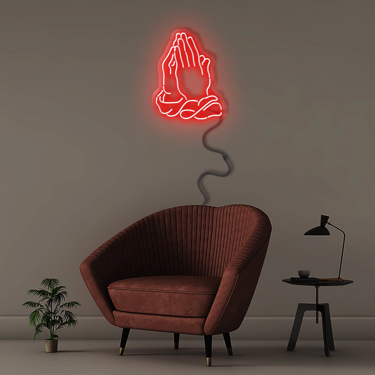 Praying Hands - Neonific - LED Neon Signs - 60cm - White