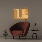 All Day All Night - Neonific - LED Neon Signs - 100 CM - Orange