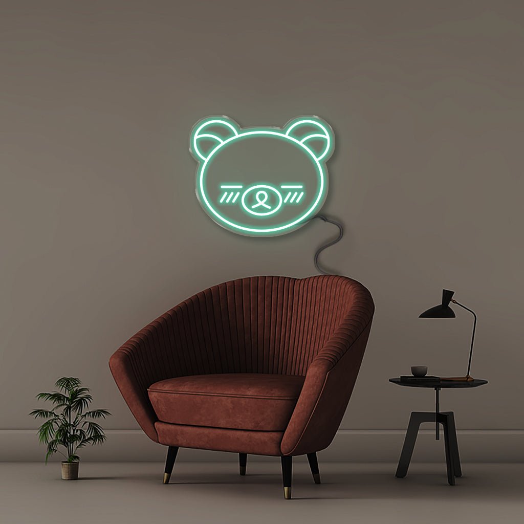Bear Face - Neonific - LED Neon Signs - 50 CM - Sea Foam