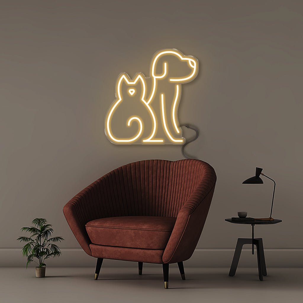 Cat Dog - Neonific - LED Neon Signs - 50 CM - Warm White
