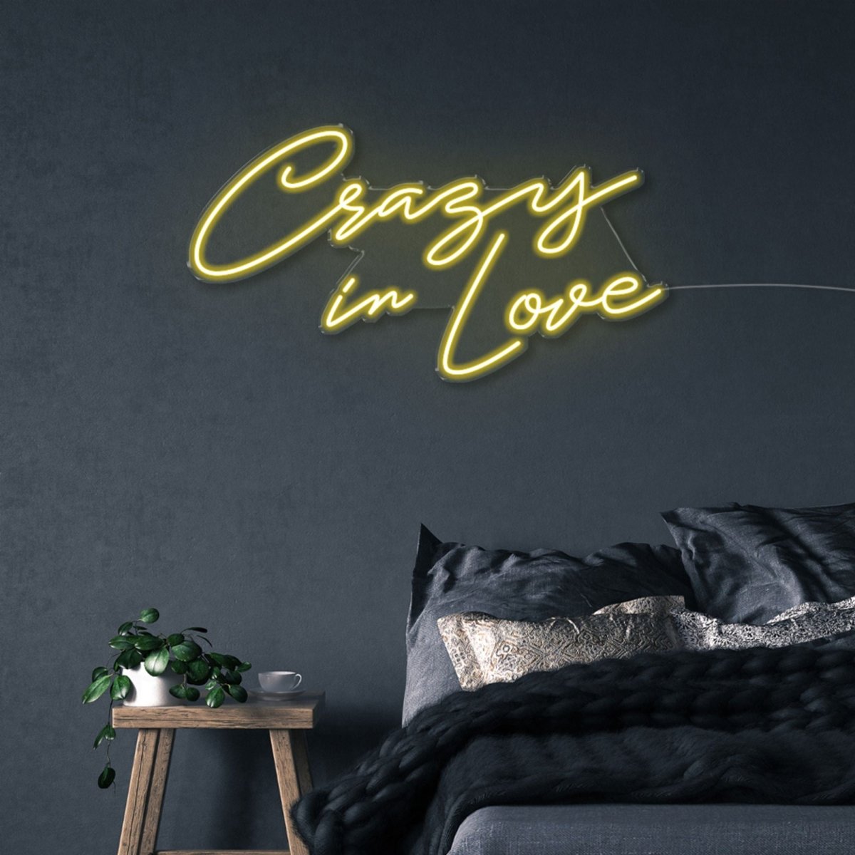 Crazy in Love - Neonific - LED Neon Signs - 60cm - Yellow