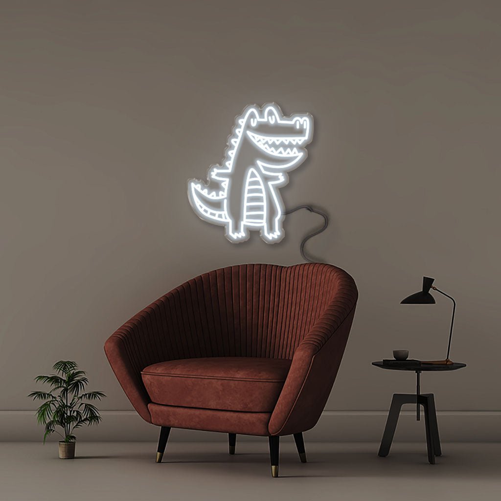 Doodle Crocodile - Neonific - LED Neon Signs - 50 CM - Cool White