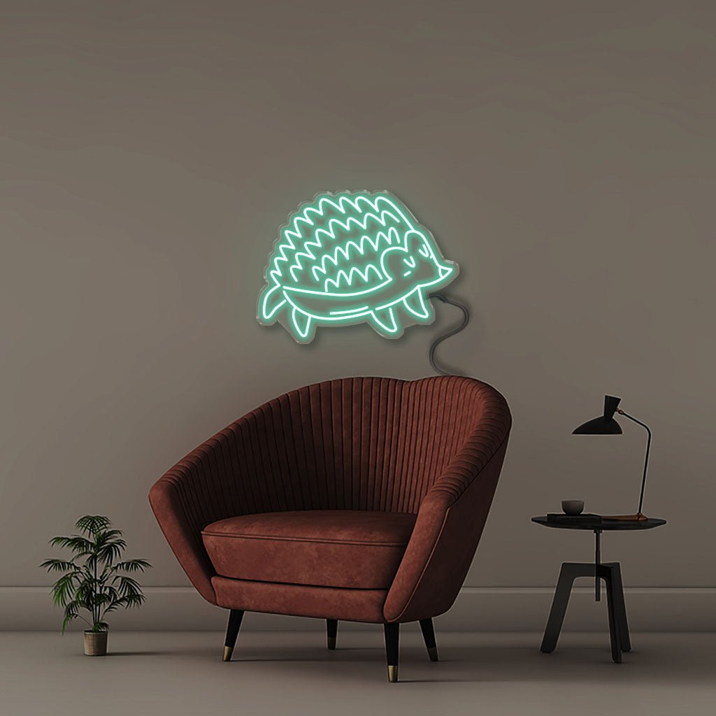 Doodle Hedgehog - Neonific - LED Neon Signs - 50 CM - Sea Foam