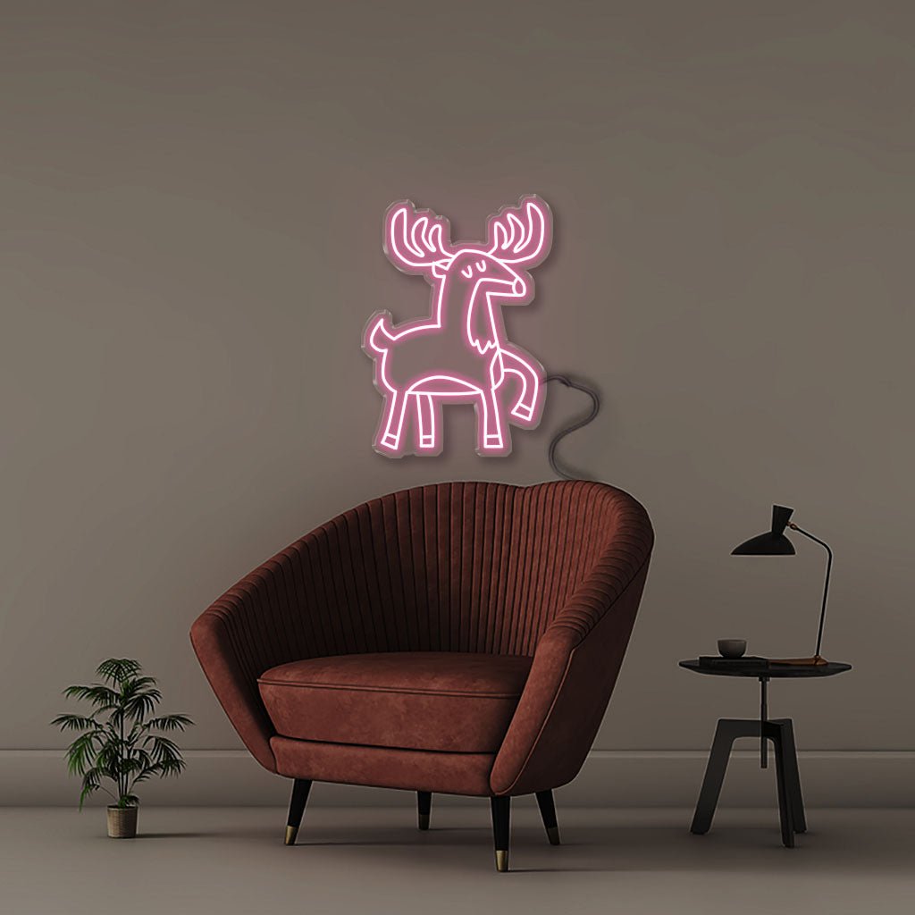 Doodle Reindeer - Neonific - LED Neon Signs - 50 CM - Light Pink