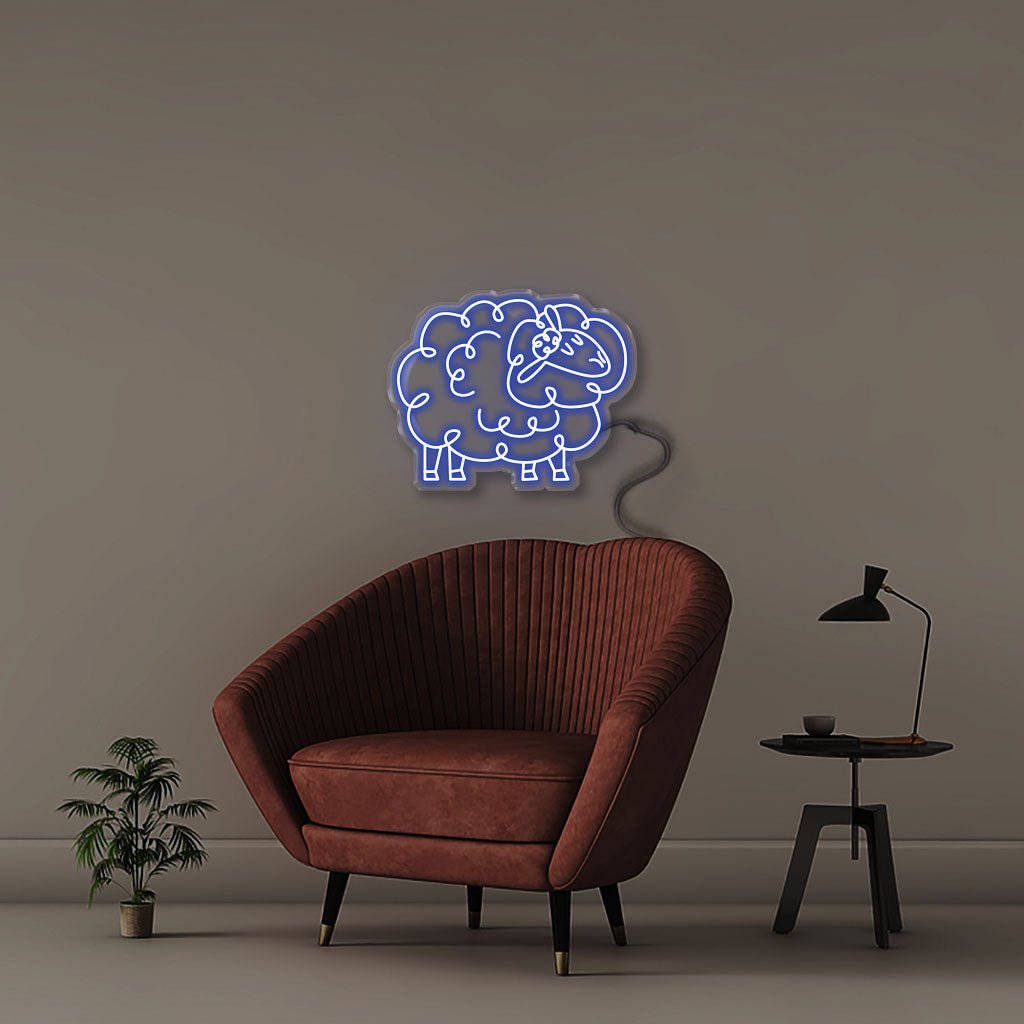 Doodle Sheep - Neonific - LED Neon Signs - 50 CM - Blue
