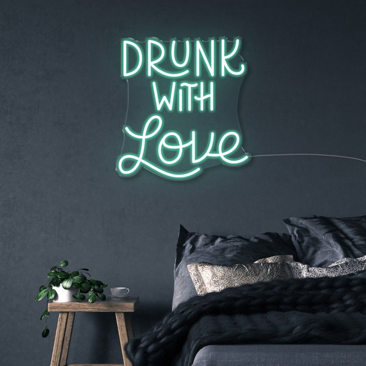 Drunk with Love - Neonific - LED Neon Signs - 50 CM - Sea Foam
