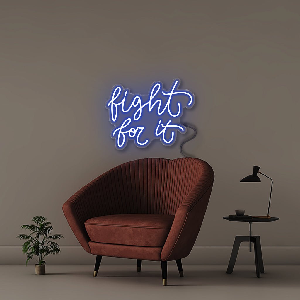 Fight for it - Neonific - LED Neon Signs - 50 CM - Blue