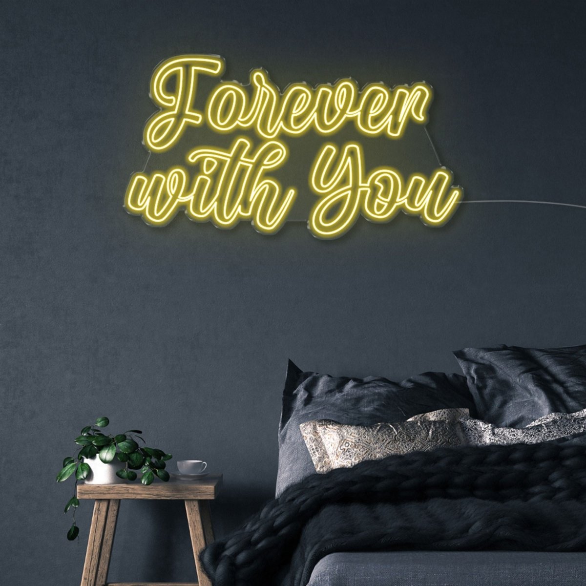 Forever with You - Neonific - LED Neon Signs - 100 CM - Yellow