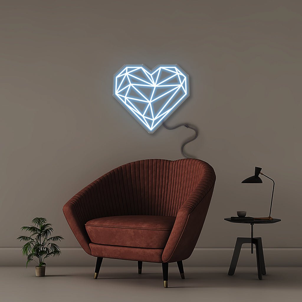Geometric Heart - Neonific - LED Neon Signs - 50 CM - Light Blue