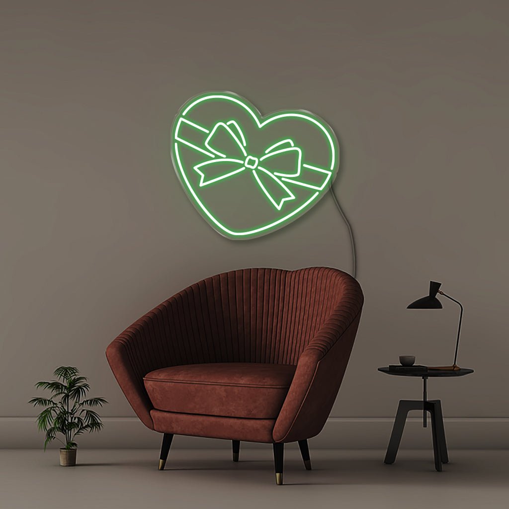 Gift Heart - Neonific - LED Neon Signs - 50 CM - Green