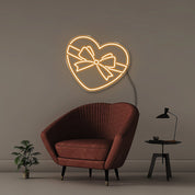 Gift Heart - Neonific - LED Neon Signs - 50 CM - Orange