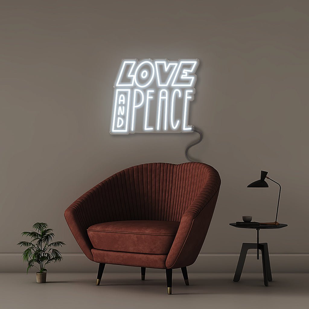 Love And Peace - Neonific - LED Neon Signs - 50 CM - Cool White