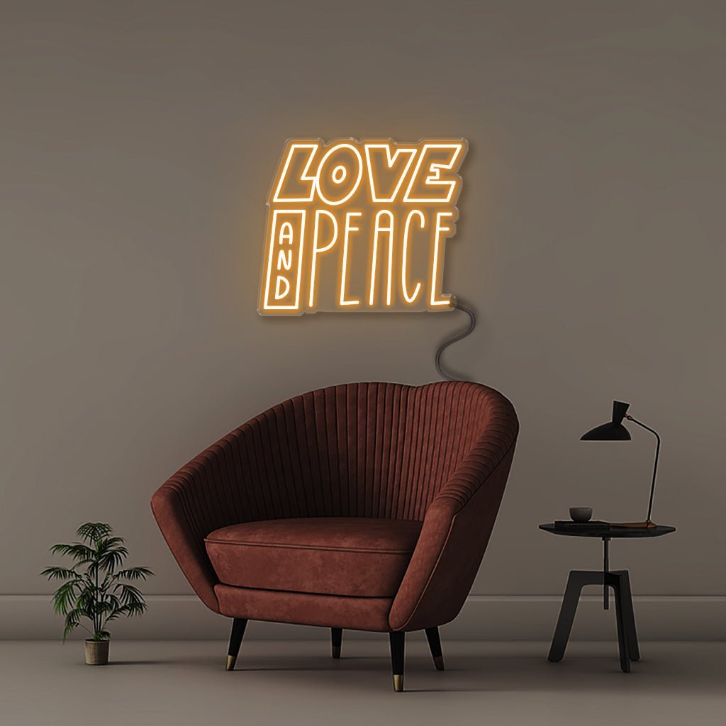 Love And Peace - Neonific - LED Neon Signs - 50 CM - Orange