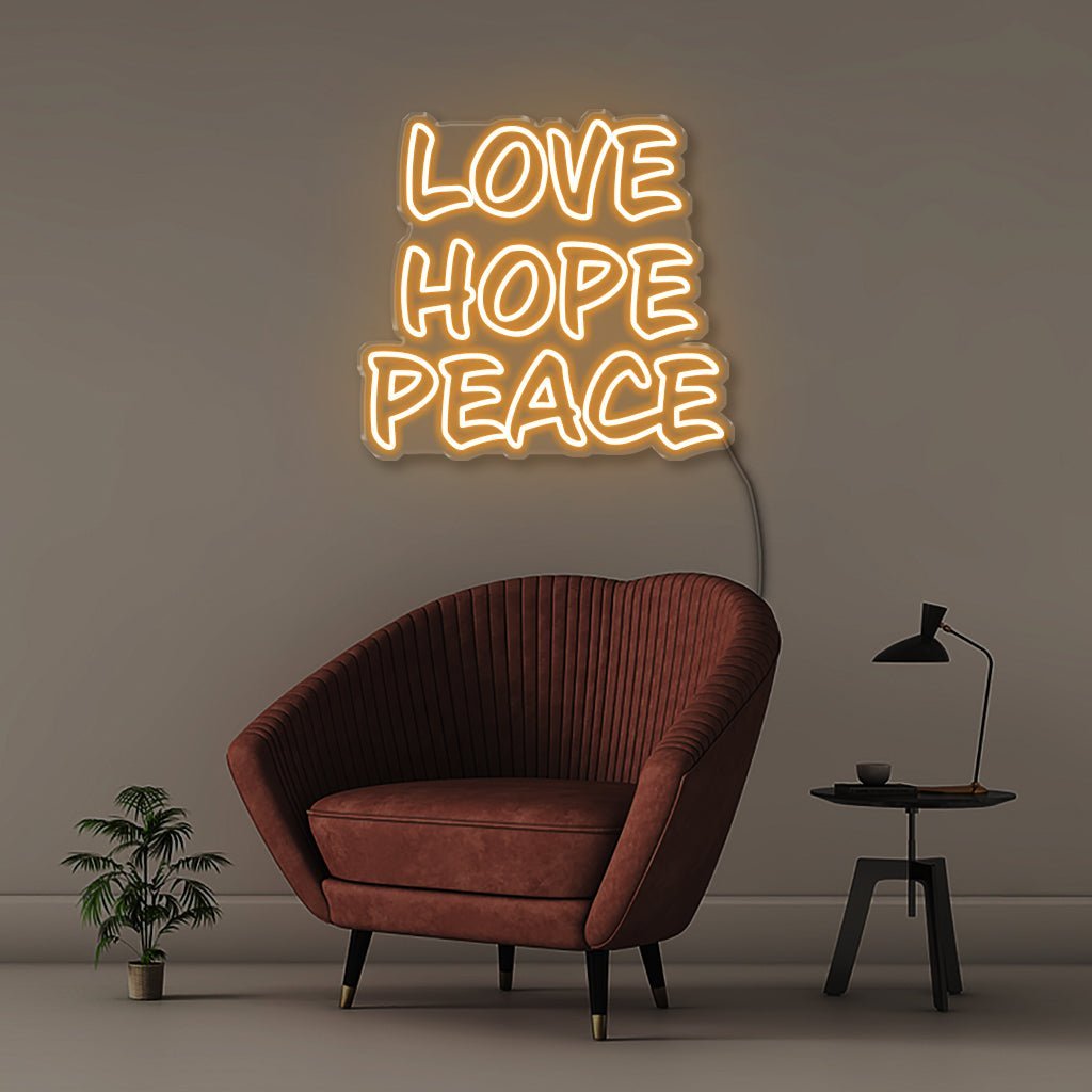 Love Hope Peace - Neonific - LED Neon Signs - 50 CM - Orange