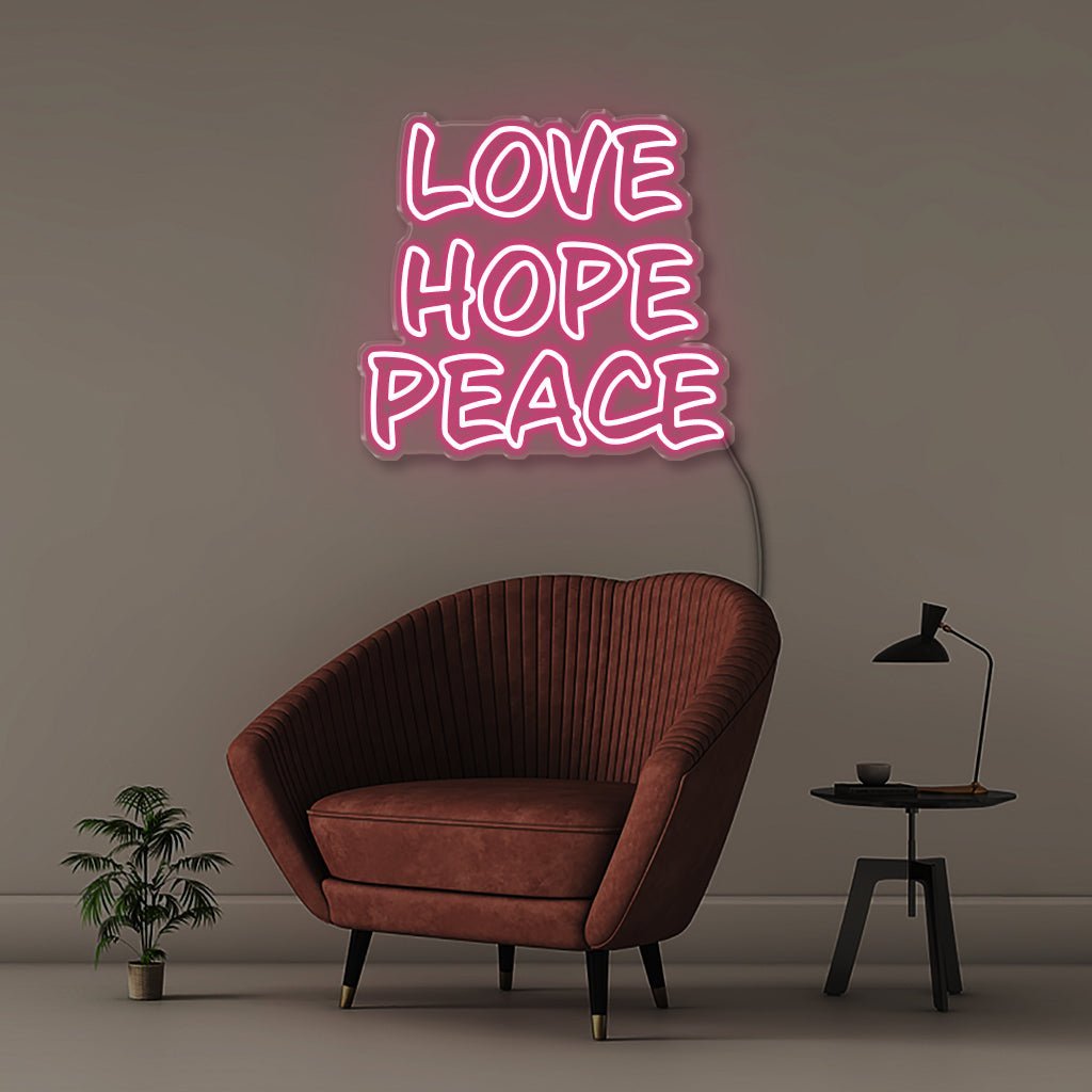 Love Hope Peace - Neonific - LED Neon Signs - 50 CM - Pink