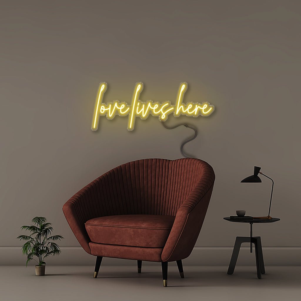 Love lives here - Neonific - LED Neon Signs - 75 CM - Yellow