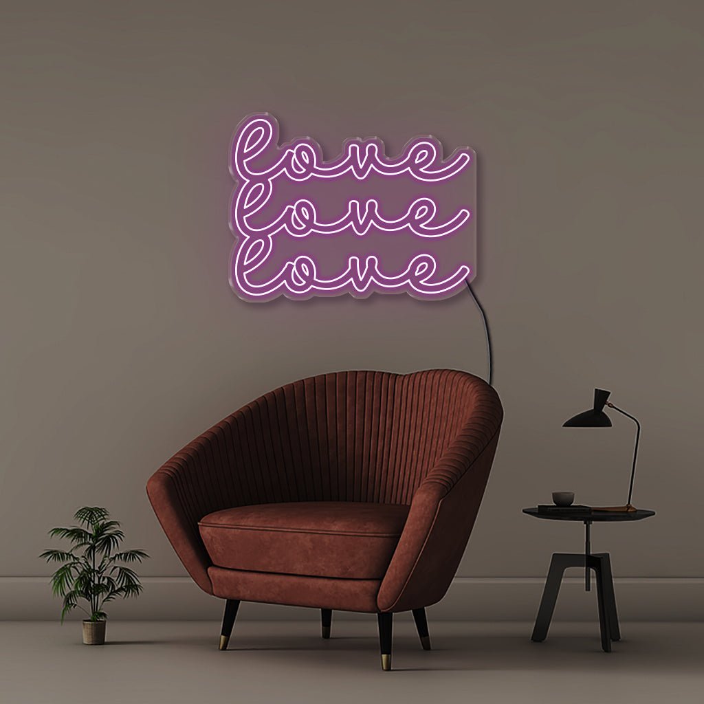 Love Love Love - Neonific - LED Neon Signs - 75 CM - Purple