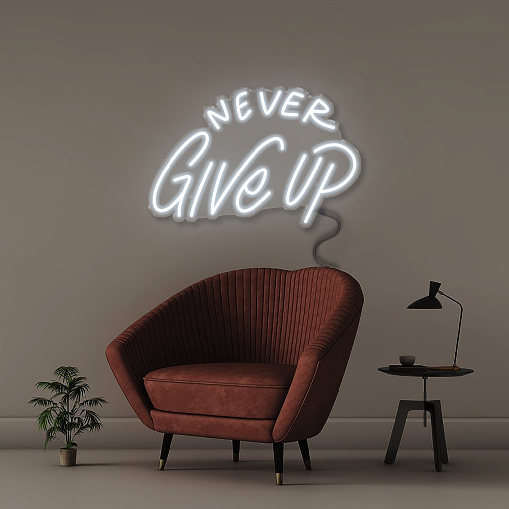 Never Give Up - Neonific - LED Neon Signs - 50 CM - Cool White