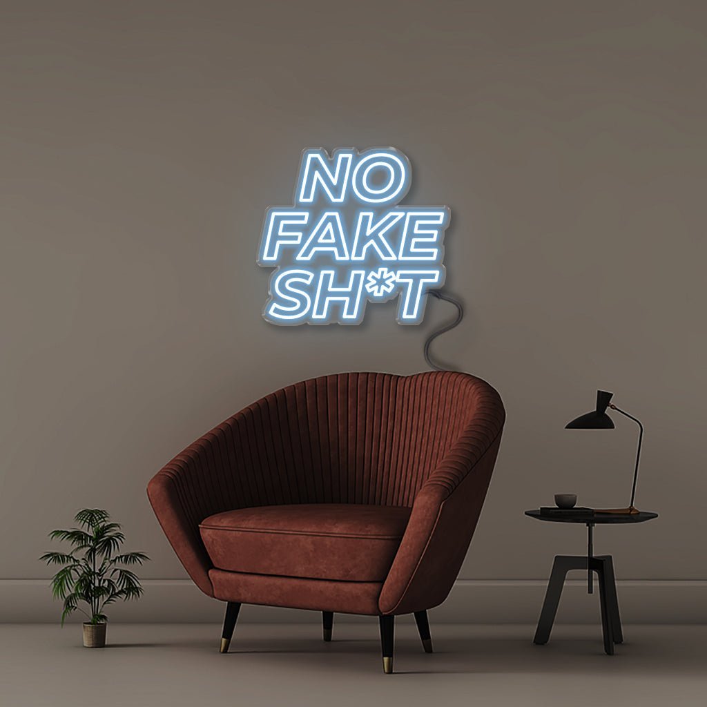 No Fake Shit - Neonific - LED Neon Signs - 50 CM - Light Blue