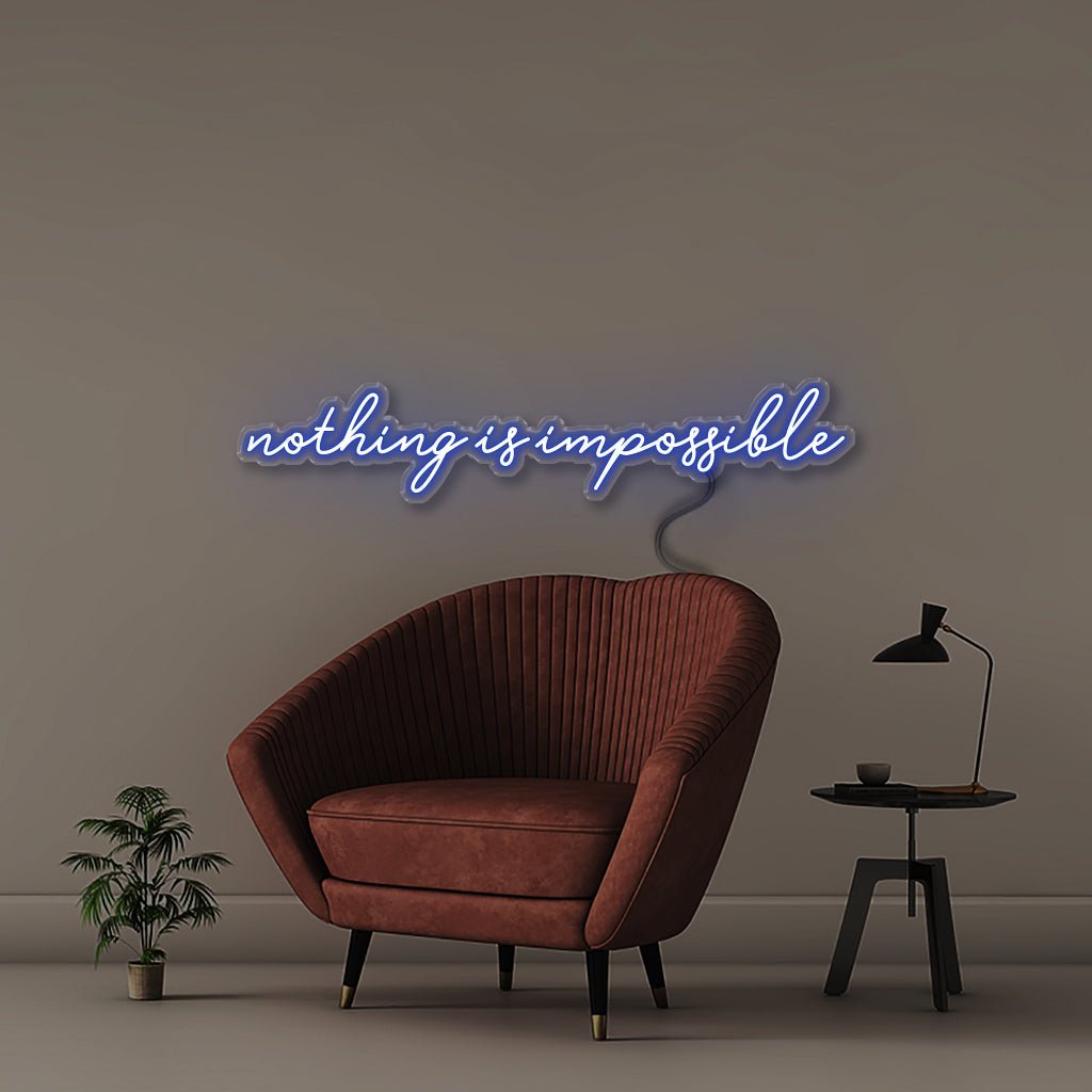 Nothing is Impossible - Neonific - LED Neon Signs - 100 CM - Blue