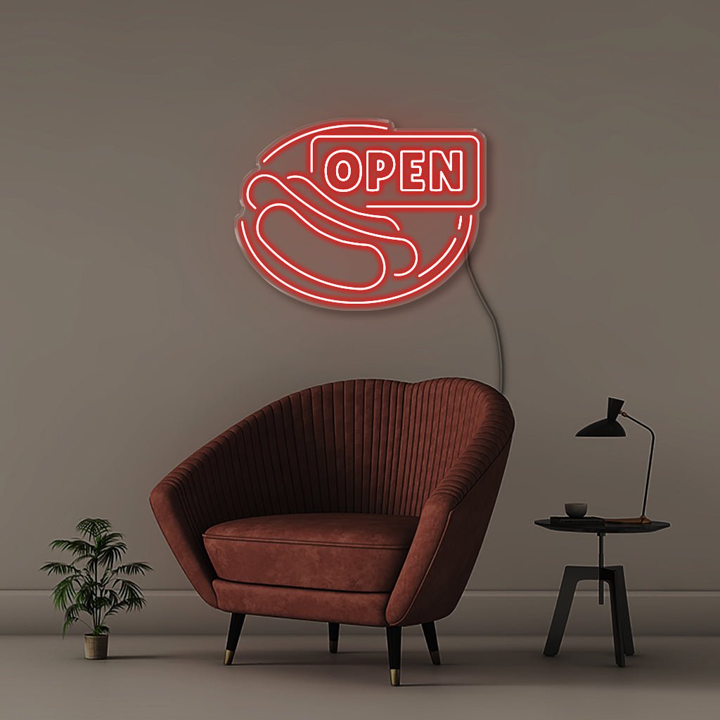 Open Sign for Hot Dogs - Neonific - LED Neon Signs - 50 CM - Red