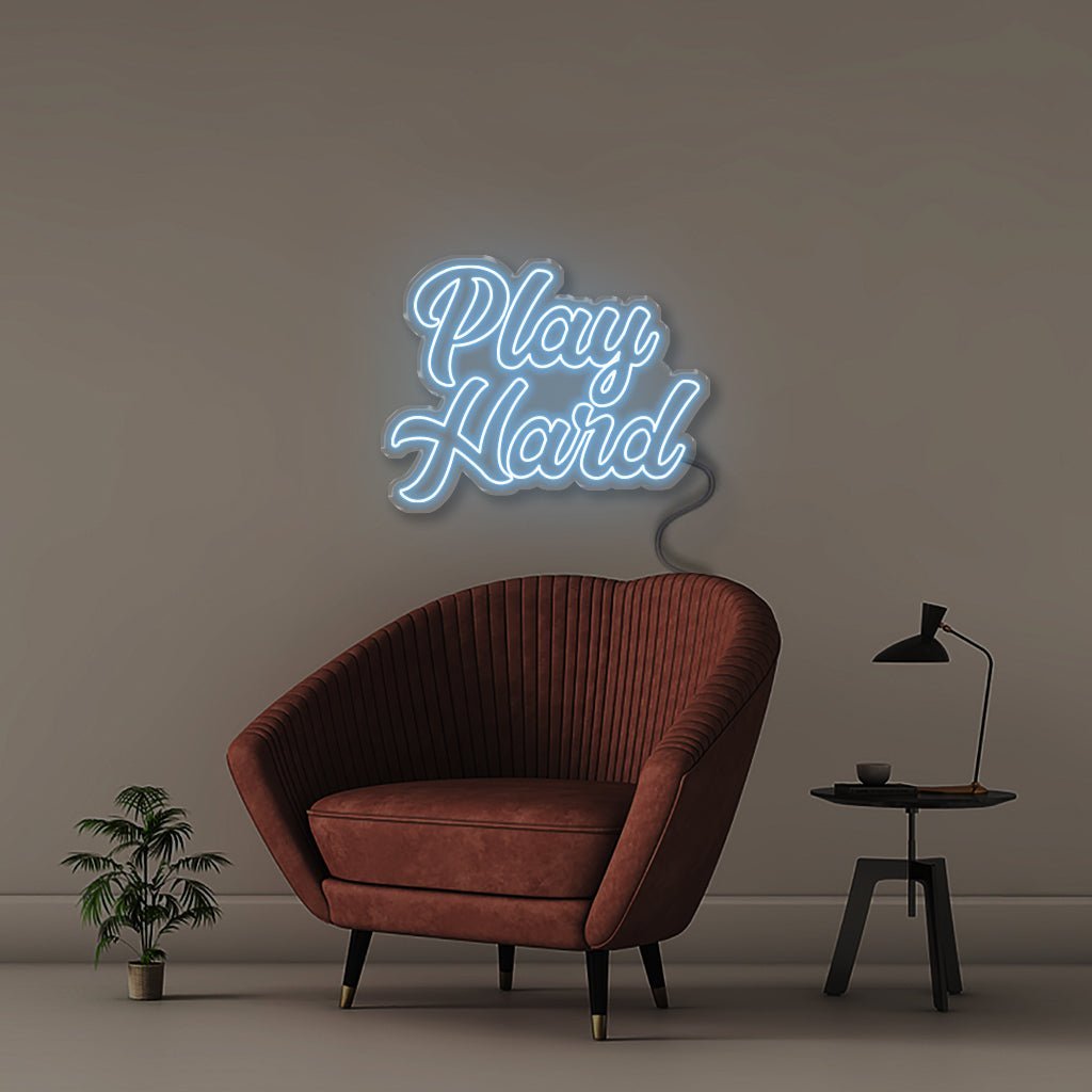 Play Hard - Neonific - LED Neon Signs - 50 CM - Light Blue