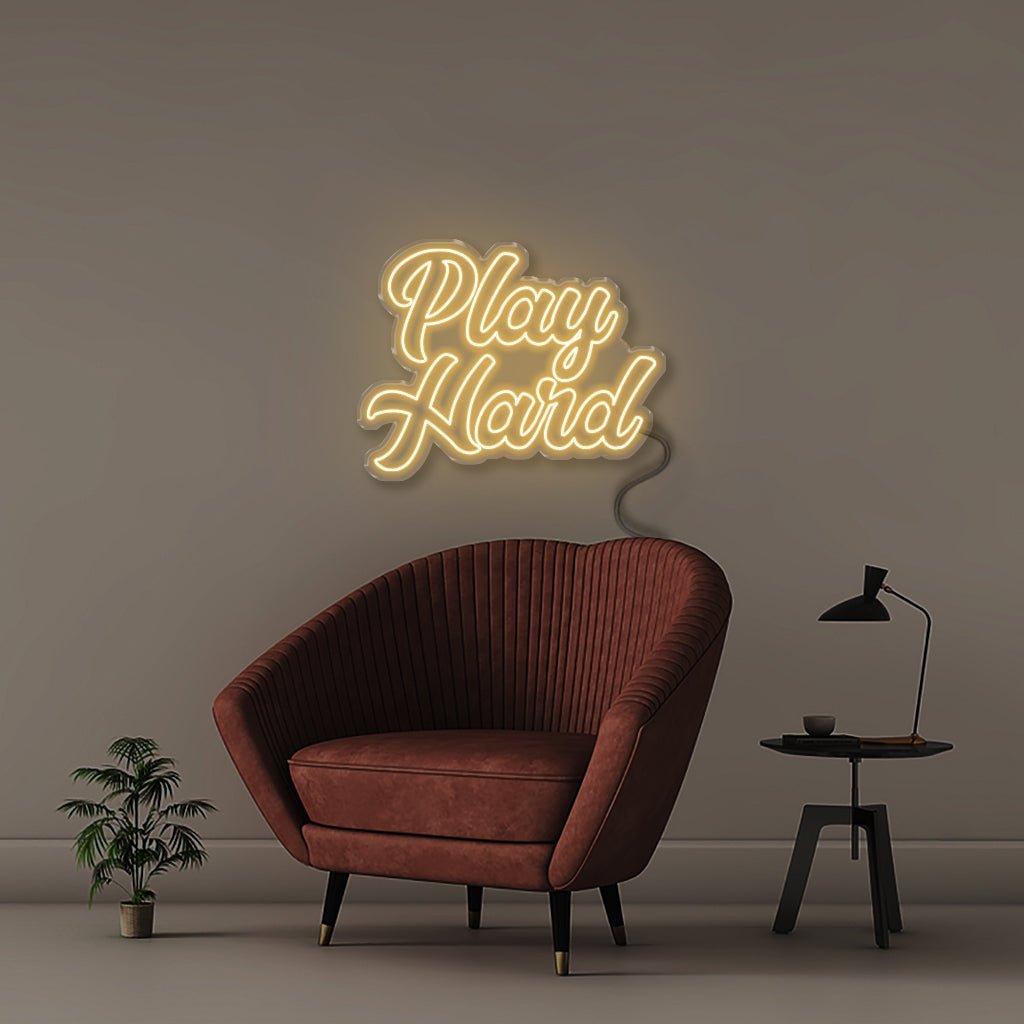 Play Hard - Neonific - LED Neon Signs - 50 CM - Warm White