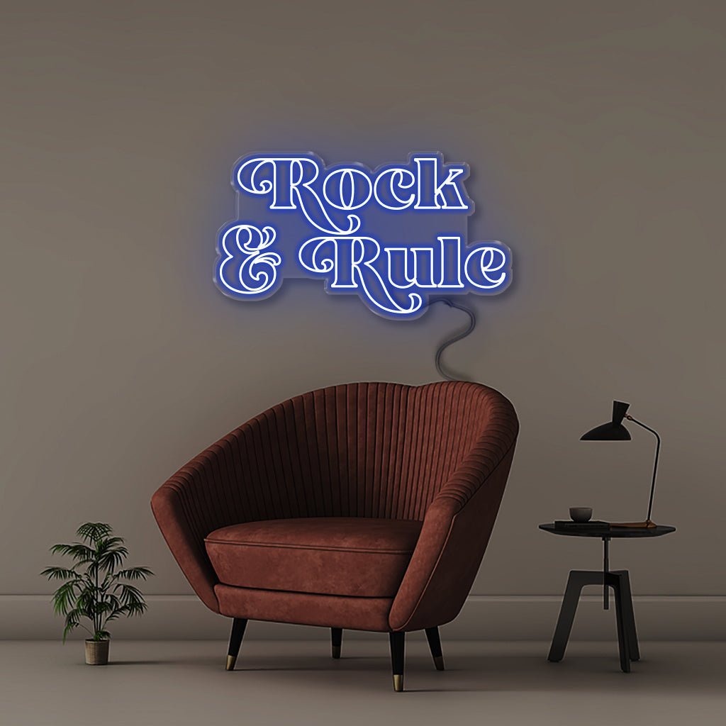 Rock & Rule - Neonific - LED Neon Signs - 50 CM - Blue