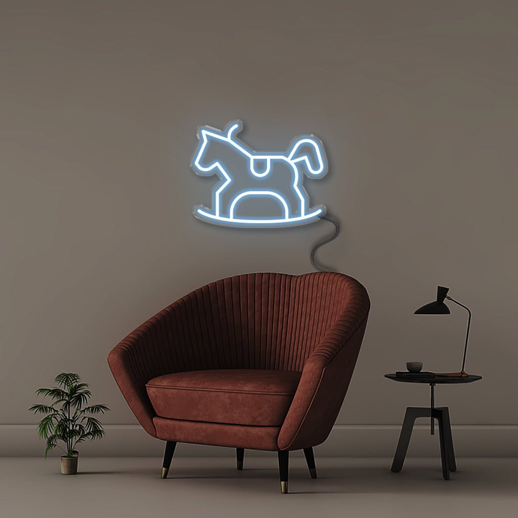 Rocking horse - Neonific - LED Neon Signs - 50 CM - Light Blue